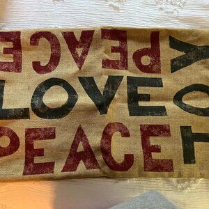 Christmas Burlap Pillowcare.  Pottery Barn 2010..